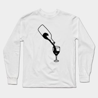 Wine Bottle Red Wine Fish Ocean Funny Gift Long Sleeve T-Shirt